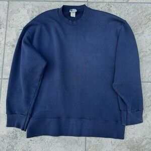 Pro Spirit Vintage 90s Men's Navy Blank Crewneck Sweatshirt Size L USA Made